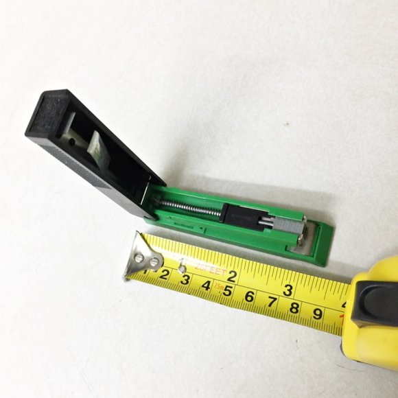 Vintage Titch Stapler Tiny Mini Small Green Black Plastic Germany 3 1/2" - Picture 8 of 9